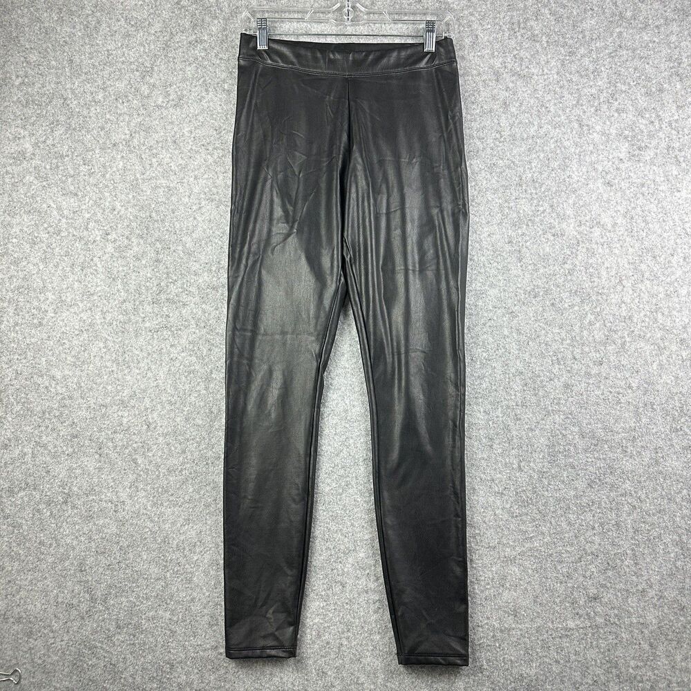 Express Faux Leather Pull On Pants Womens Small Black Skinny City Goth Leggings